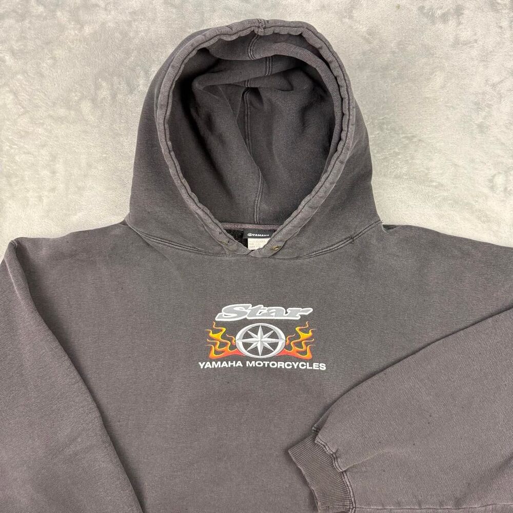 Yamaha Men's Black and Grey Hoodie